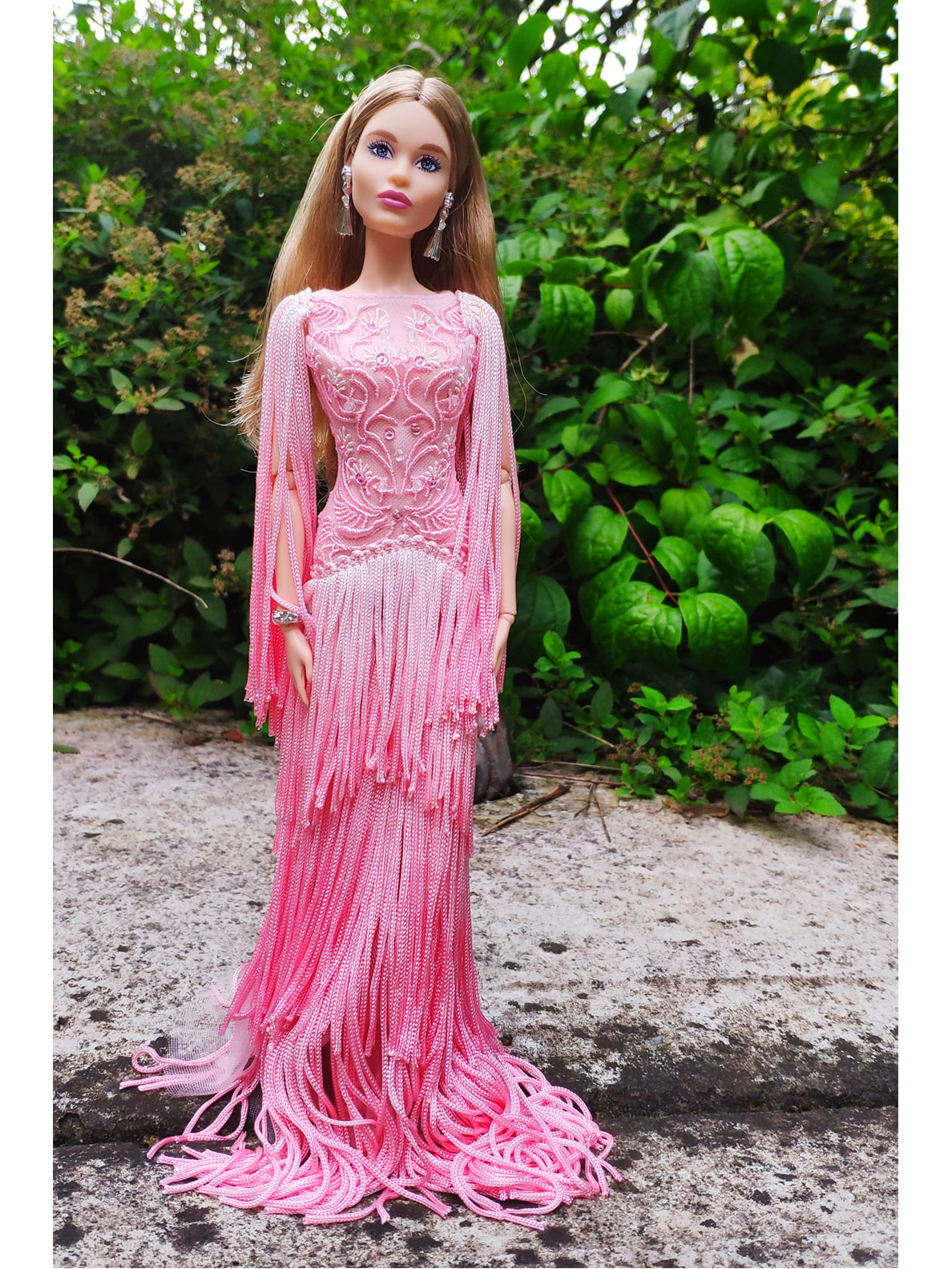 Blush Fringed Gown 2